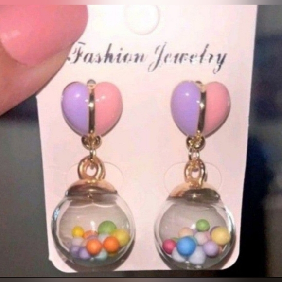 Gumball Candy Dangle Earrings - Picture 3 of 3